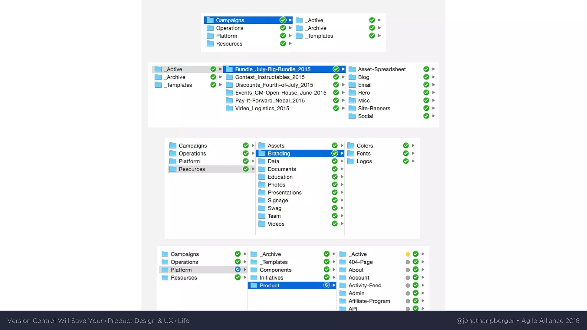 Version	Control	Will	Save	Your	(Product	Design	&	UX)	Life @jonathanpberger	•	Agile	Alliance	2016
 