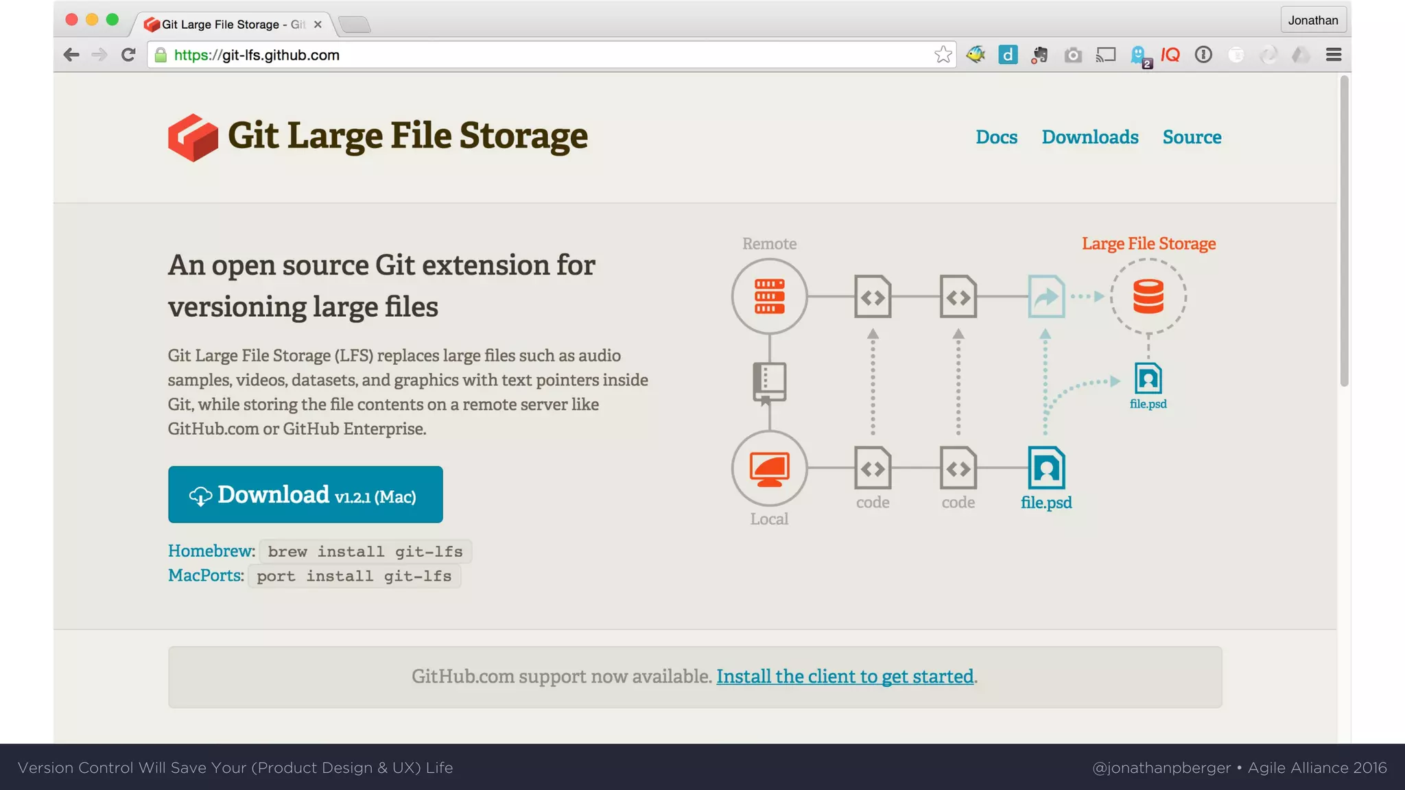 Version	Control	Will	Save	Your	(Product	Design	&	UX)	Life @jonathanpberger	•	Agile	Alliance	2016
 