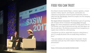 OPPORTUNITY AREAS FOR FINTECH
Yolande (Director, Citi Fintech): Startups in Fintech typically
fall within one of these four categories:
➤ Blockchains
➤ AI
➤ Conversational chatbot
➤ Digital identity: Your relationship with your digital
identity will change. A few years from now, a ring would be
your identiﬁer. What does it mean when everyone and
everything knows you, like in Minority Report?
Instead of making customers choose among a confusing set of
ﬁnancial plans, can we allow customers to tell us what they
want to do in life — “I’m saving for a new mortgage, a new
car” — and let us help them create the proﬁle that works for
them?
———
http://schedule.sxsw.com/2017/events/PP96549
@peterschwartz2 // @ygmp01
 