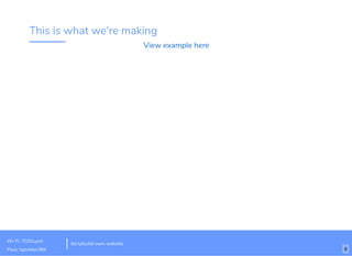 This is what we're making
View example here
bit.ly/build-own-website
Wi-Fi: TGSGuest
Pass: tgsvistor384 6
 