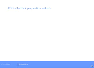 CSS selectors, properties, values
bit.ly/website-dcWi-Fi: In3Guest
11
 