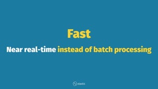Fast
Near real-time instead of batch processing
 