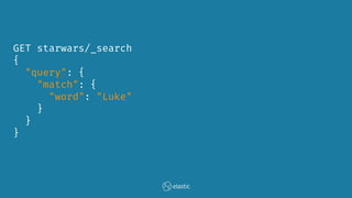 GET starwars/_search
{
"query": {
"match": {
"word": "Luke"
}
}
}
 