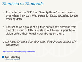 Numbers as Numerals ,[object Object],[object Object],[object Object],[object Object]