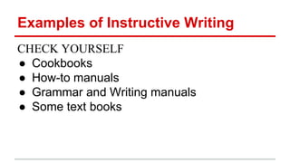 Instructive Writing Author's Purpose | PPTX
