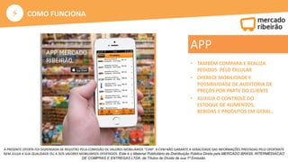 ⚡
A PRESENTE OFERTA FOI DISPENSADA DE REGISTRO PELA COMISSÃO DE VALORES MOBILIÁRIOS “CVM”. A CVM NÃO GARANTE A VERACIDADE DAS INFORMAÇÕES PRESTADAS PELO OFERTANTE
NEM JULGA A SUA QUALIDADE OU A DOS VALORES MOBILIÁRIOS OFERTADOS. Este é o Material Publicitário da Distribuição Pública Direta pela MERCADO BRASIL INTERMEDIACAO
DE COMPRAS E ENTREGAS LTDA, de Títulos de Dívida de sua 1ª Emissão.
• TAMBÉM COMPARA E REALIZA
PEDIDOS PELO CELULAR
• OFERECE MOBILIDADE E
POSSIBILIDADE DE AUDITORIA DE
PREÇOS POR PARTE DO CLIENTE
• AUXILIA O CONTROLE DO
ESTOQUE DE ALIMENTOS,
BEBIDAS E PRODUTOS EM GERAL.
APP
COMO FUNCIONA
 