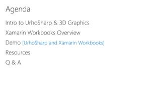 [UrhoSharp and Xamarin Workbooks]
 