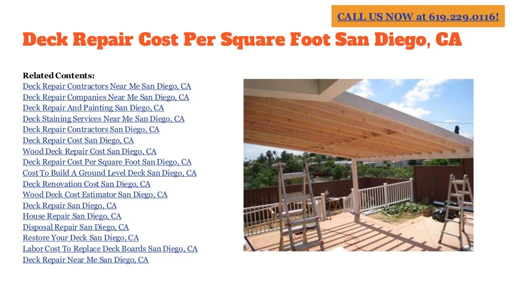 Deck Repair Contractors Near Me San Diego CA