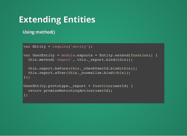 Entities on Node.JS