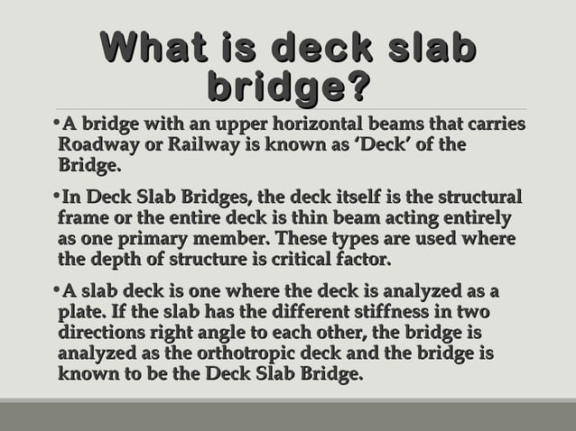 Deck slab bridge | PPT | Rail Travel | Travel Type
