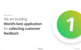 survicate.com
We are building
World’s best application
for collecting customer
feedback
What we do?
2
 