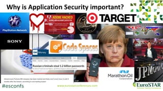 www.eurostarconferences.com
Why is Application Security important?
Make that 153m accounts
 