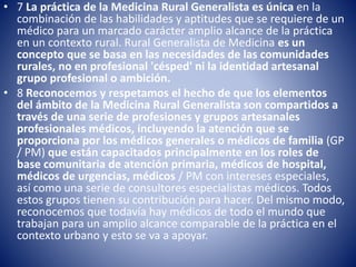 Declaración de cairns sobre medicina rural | PPTX