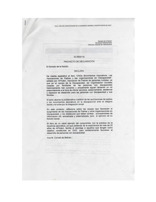 Declaración de Interés Legislativo Libro APAdeA