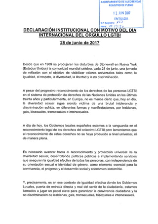Declaración Institucional LGTBI 2017