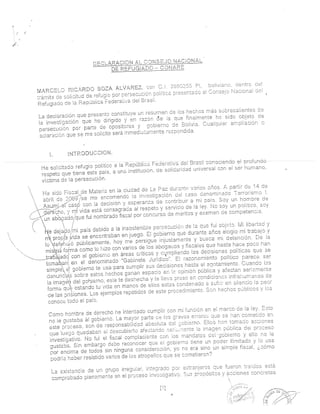 Declaración del exfiscal Soza ante el Conare del Brasil