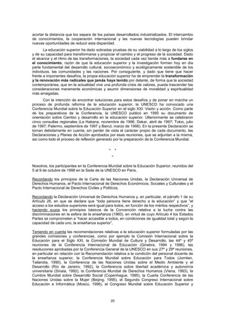 Declaración UNESCO 1998