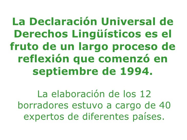 Declaración Universal de Derechos Lingüísticos