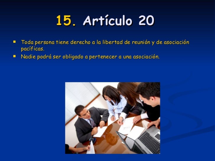 Declaración universal de los 20 principales derechos humanos Declaración universal de los 20 principales derechos humanos