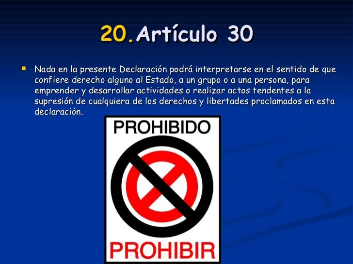 Los 30 articulos de la declaracion de los derechos humanos 