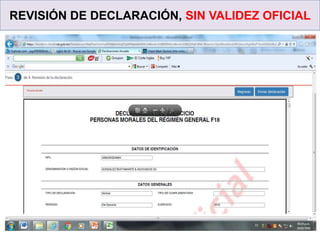REVISIÓN DE DECLARACIÓN, SIN VALIDEZ OFICIAL
 