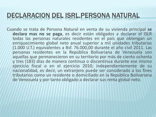 Declaracion del isrl | PPTX