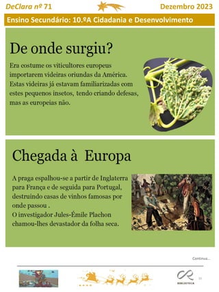 55
Ensino Secundário: 10.ºA Cidadania e Desenvolvimento
DeClara nº 71 Dezembro 2023
Continua…
 