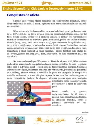 87
DeClara nº 71 Dezembro 2023
Ensino Secundário: Cidadania e Desenvolvimento 12.ºC
continua
 
