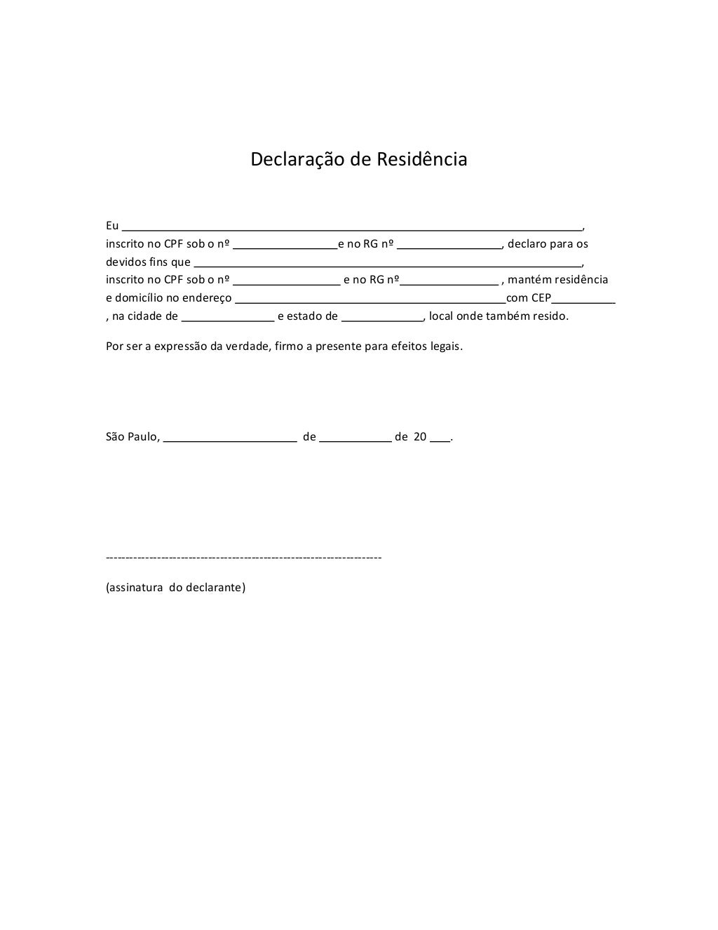 Como Preencher Uma Declaração De Residência - FDPLEARN