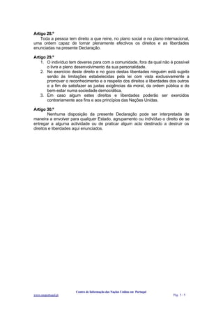 DeclaraçãO Universal Dos Direitos Do Homem