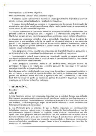 Declaração Universal dos Direitos Linguísticos