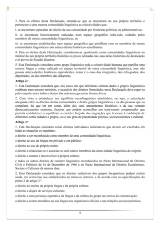 Declaração Universal dos Direitos Linguísticos