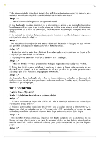 Declaração Universal dos Direitos Linguísticos