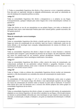 Declaração Universal dos Direitos Linguísticos