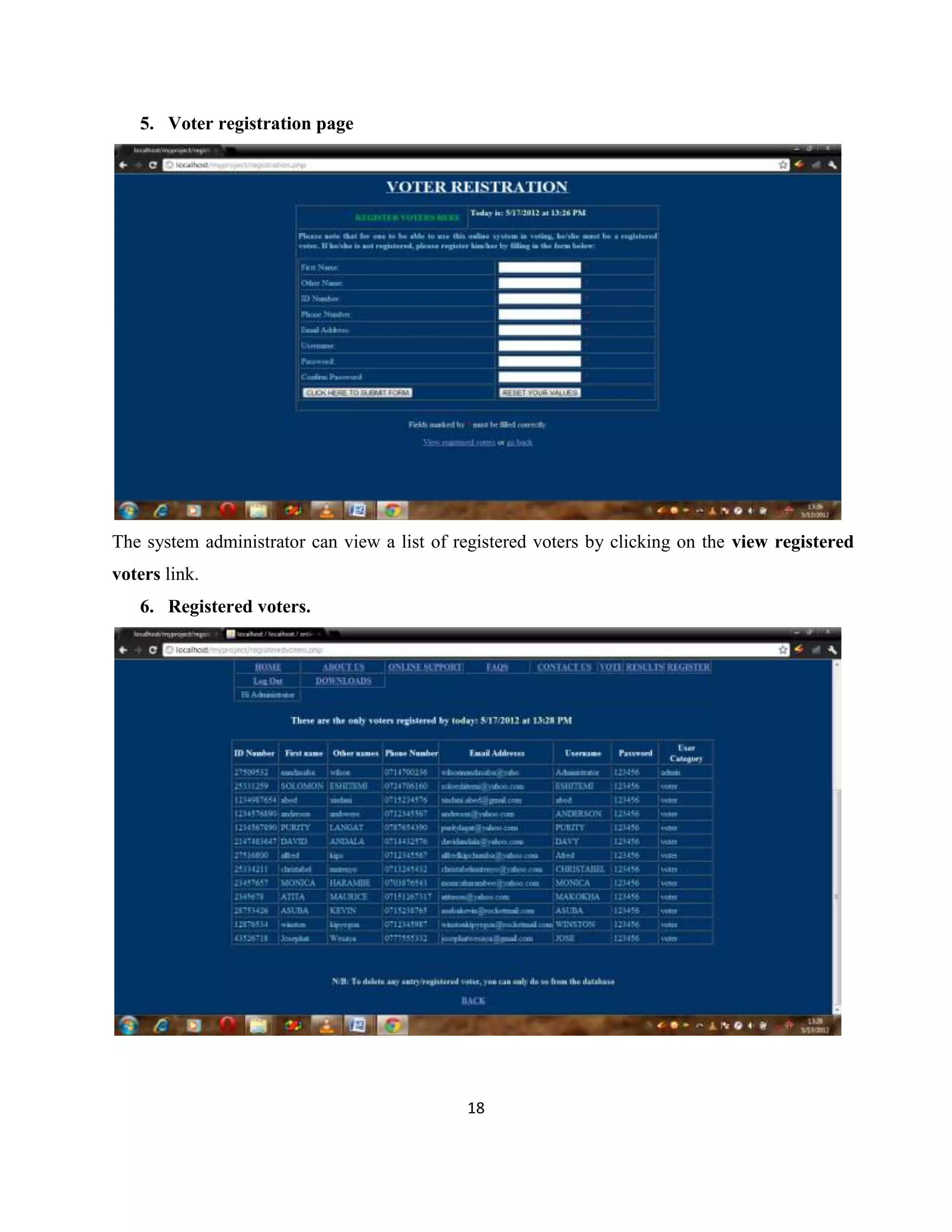 PROJECT REPORT_ONLINE VOTING SYSTEM | DOCX