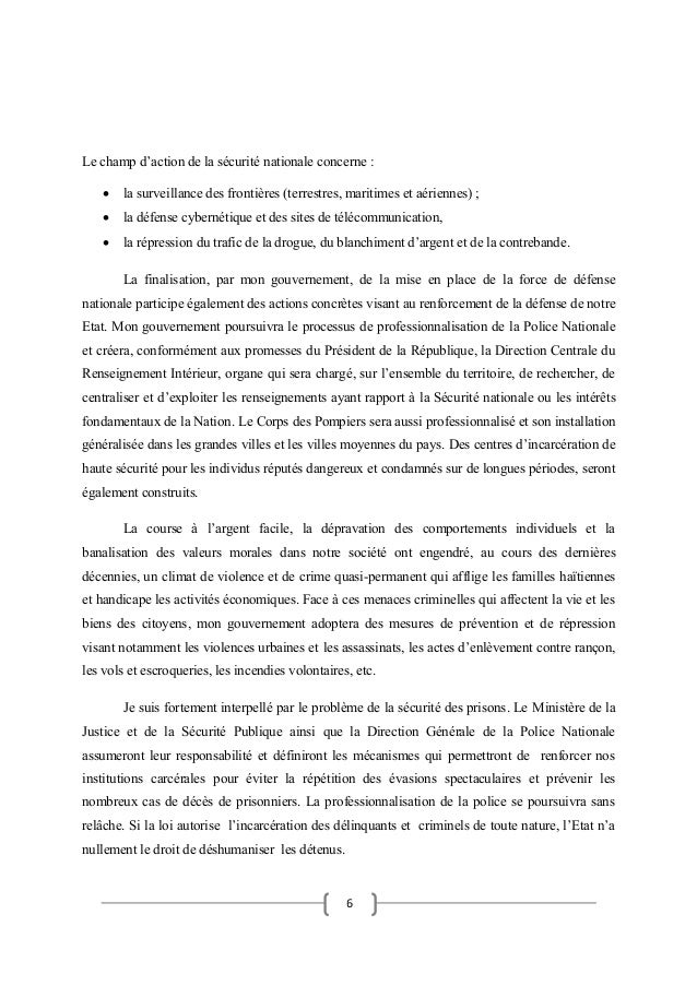 6 Le champ d’action de la sécurité nationale concerne :  la surveillance des frontières (terrestres, maritimes et aérienn...