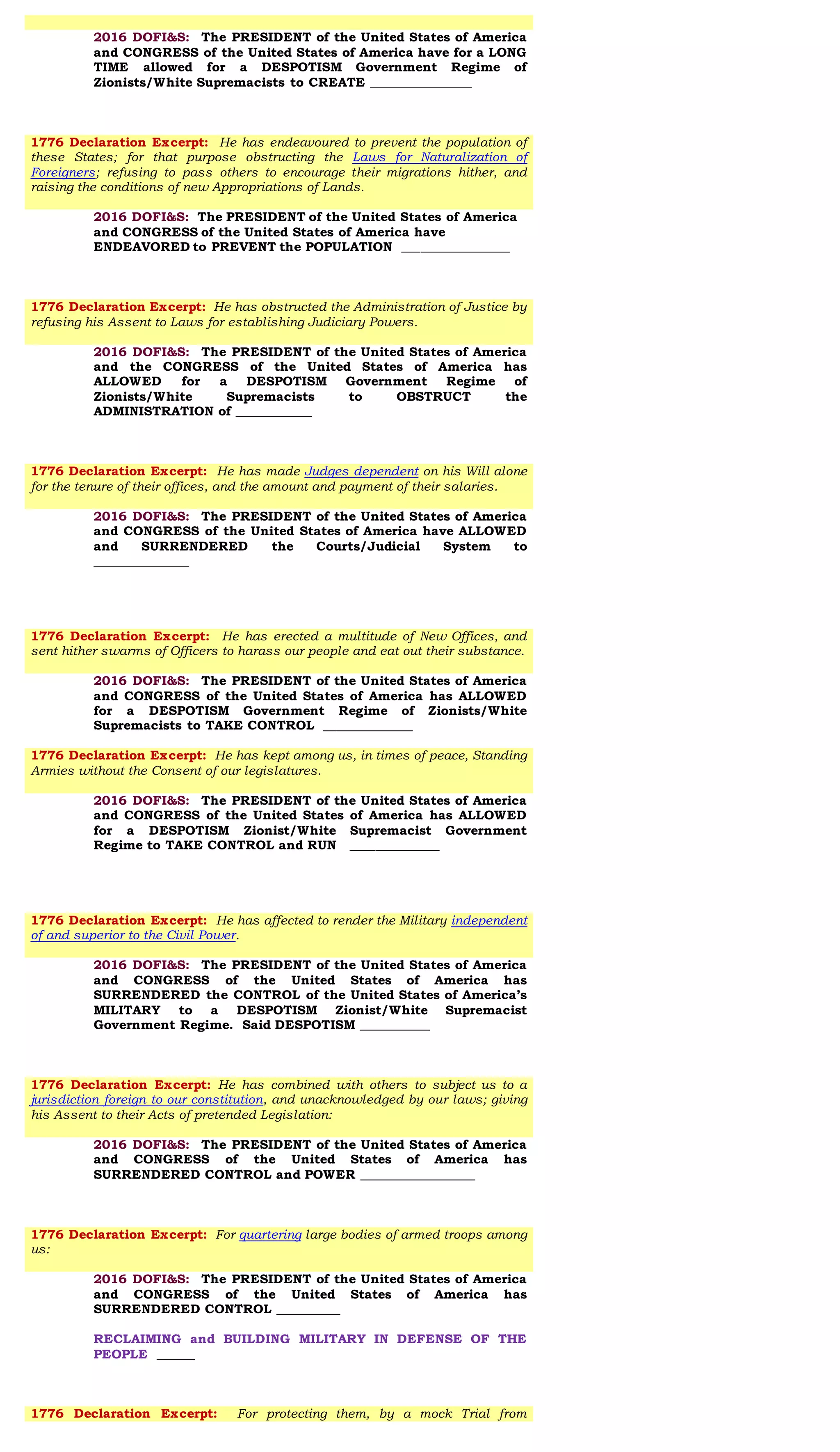 despotism the declaration of independence definition