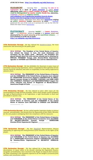 declaration of independence definition synonym