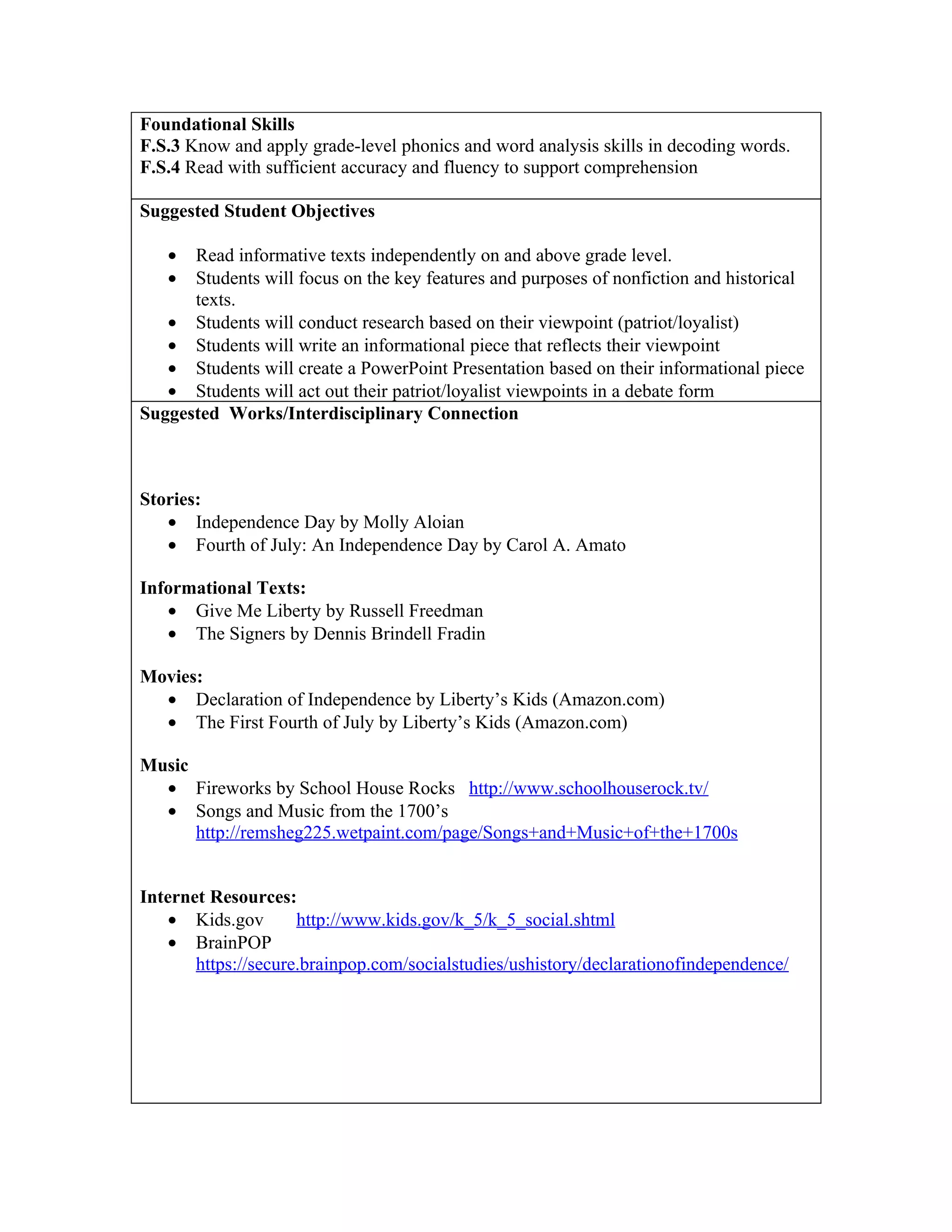 declaration of independence pdf students