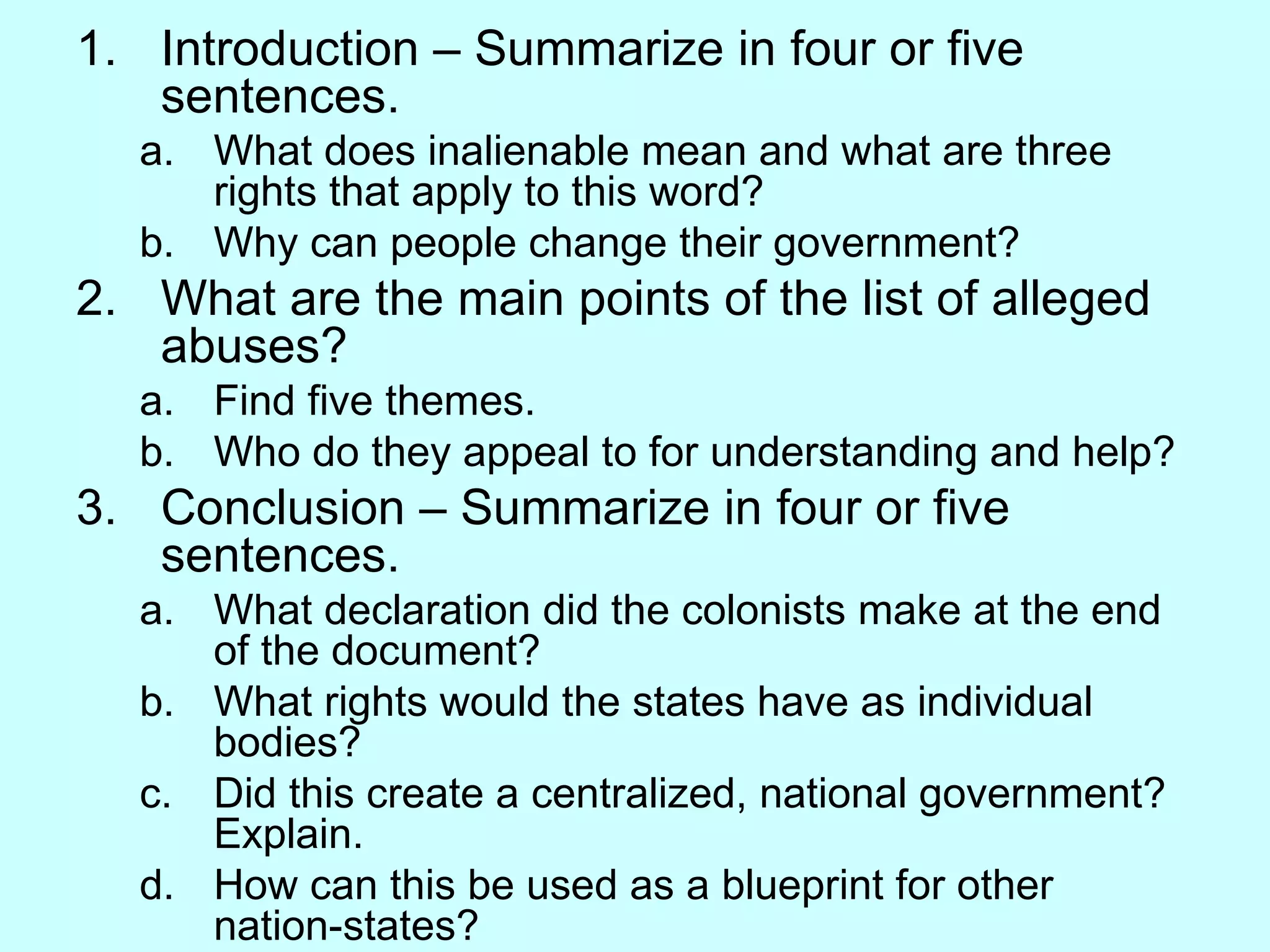 Declaration of independence | PPT