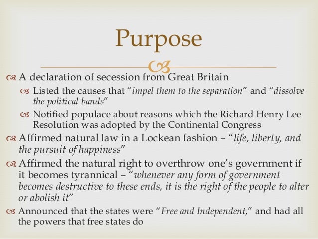 Essay about the principles in the declaration of independence