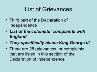 declaration of independence grienvances