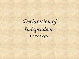 Declaration of
Independence
   Chronology
 