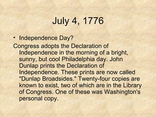 dunlap copy of the declaration of independence value