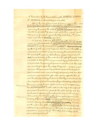 Declaration of Independence in Draft - Thomas Jefferson