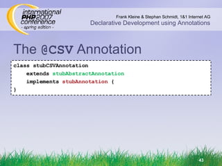 The  @CSV  Annotation class stubCSVAnnotation extends  stubAbstractAnnotation implements  stubAnnotation  { } 