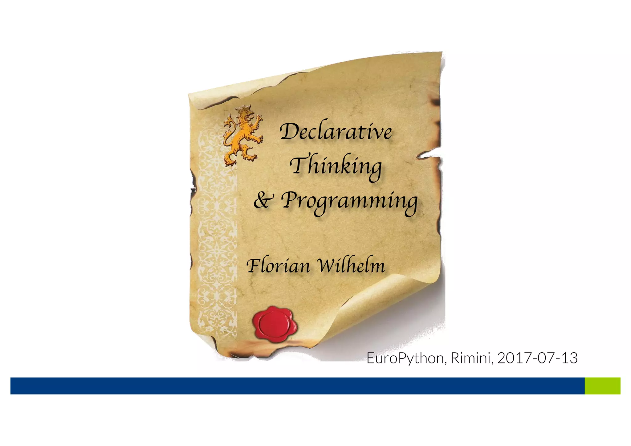 Declarative Thinking & Programming | PPT | Free Download