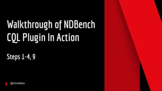 Walkthrough of NDBench
CQL Plugin In Action
Steps 1-4, 9
@monaldax
 