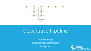 Declarative	
  Pipeline
Malcolm	
  Groves
malcolm@code-­‐partners.com
@malgroves
 