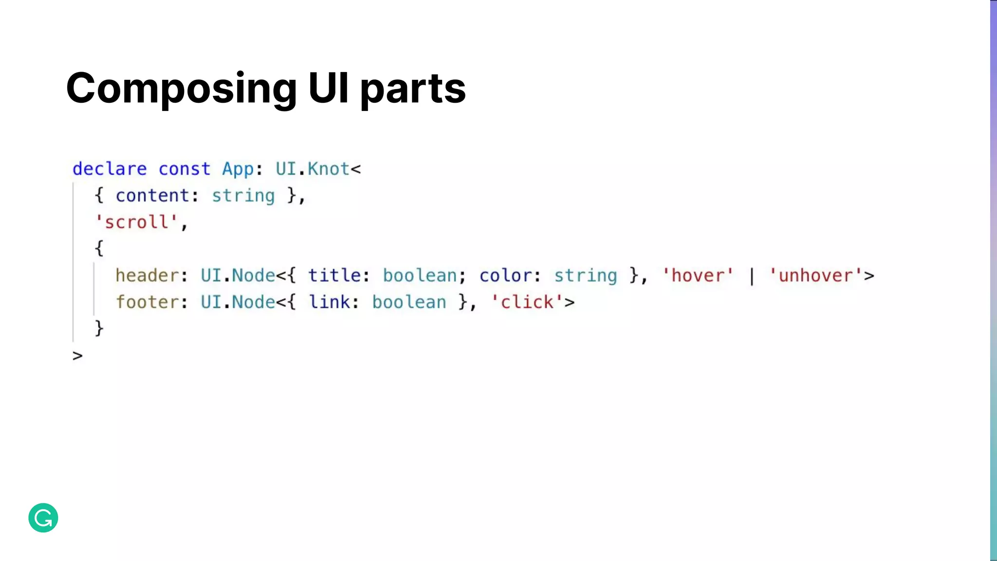 Composing UI parts 